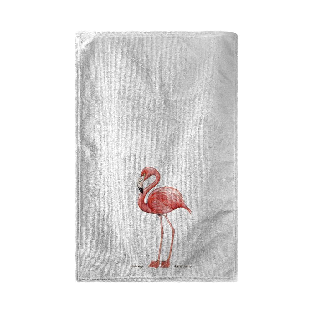 Flamingos - White Kitchen Towel. Picture 2