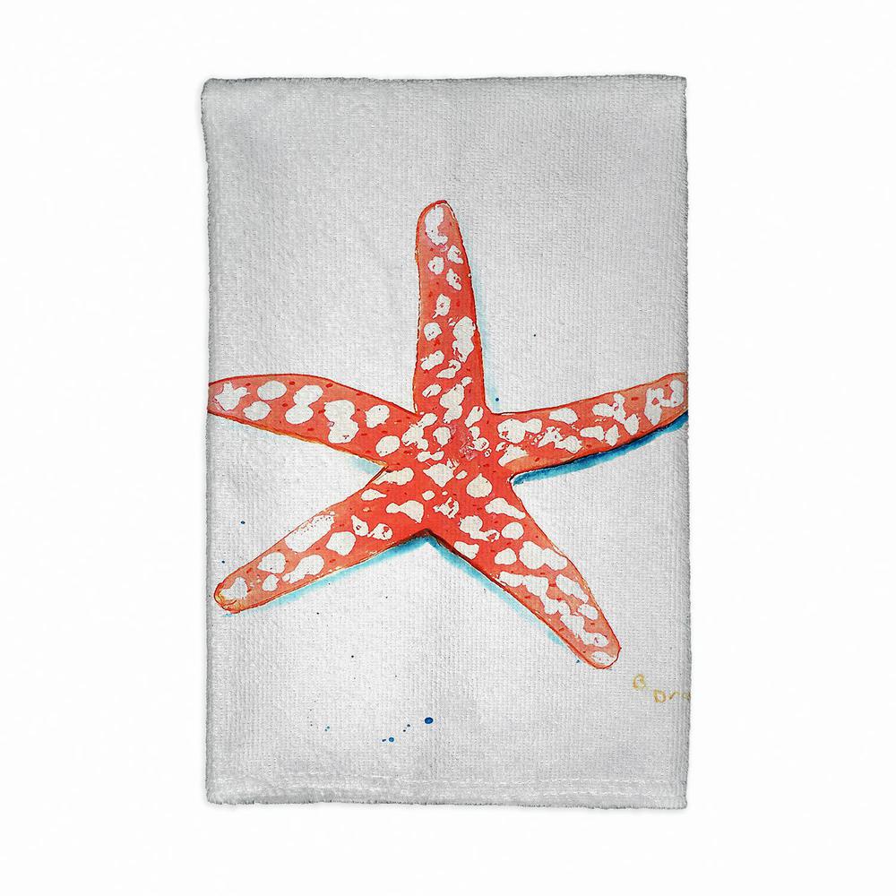 Coral Starfish Kitchen Towel. Picture 1