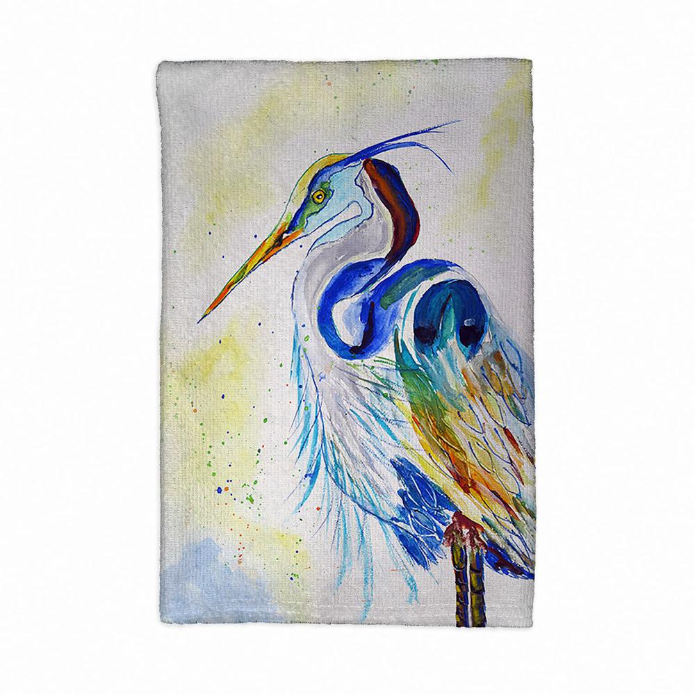 Watercolor Heron Kitchen Towel. Picture 1