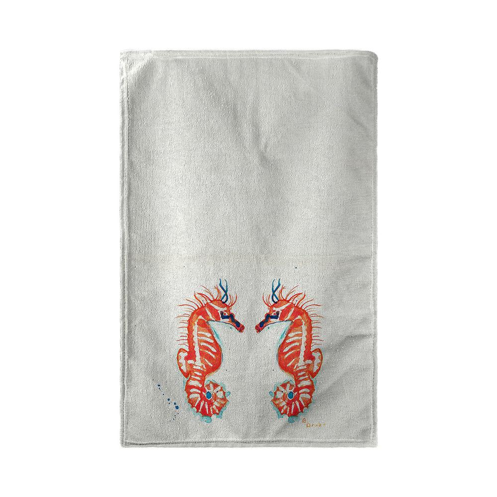 Coral Sea Horses Kitchen Towel. Picture 2