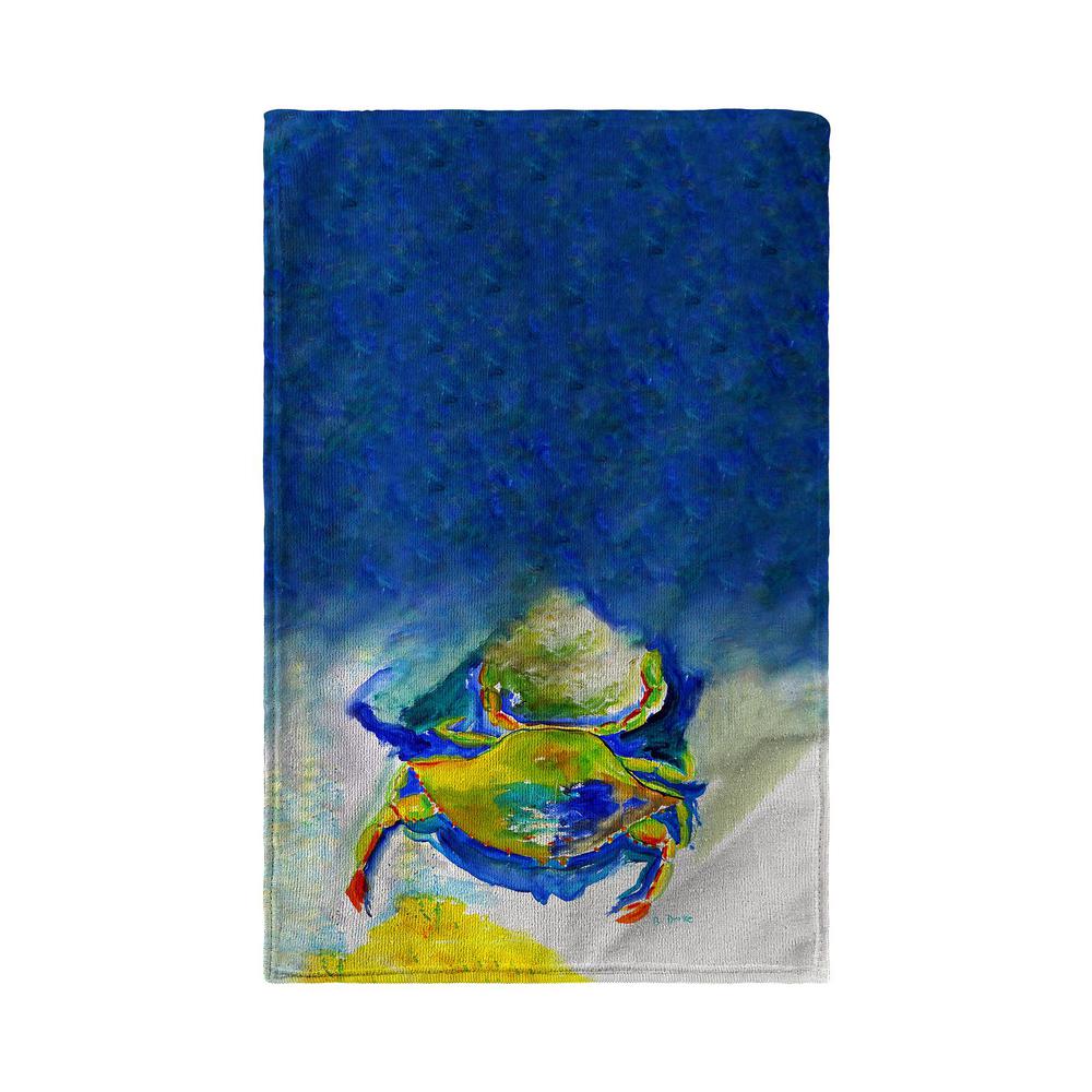 Blue & Yellow Crab Kitchen Towel. Picture 2