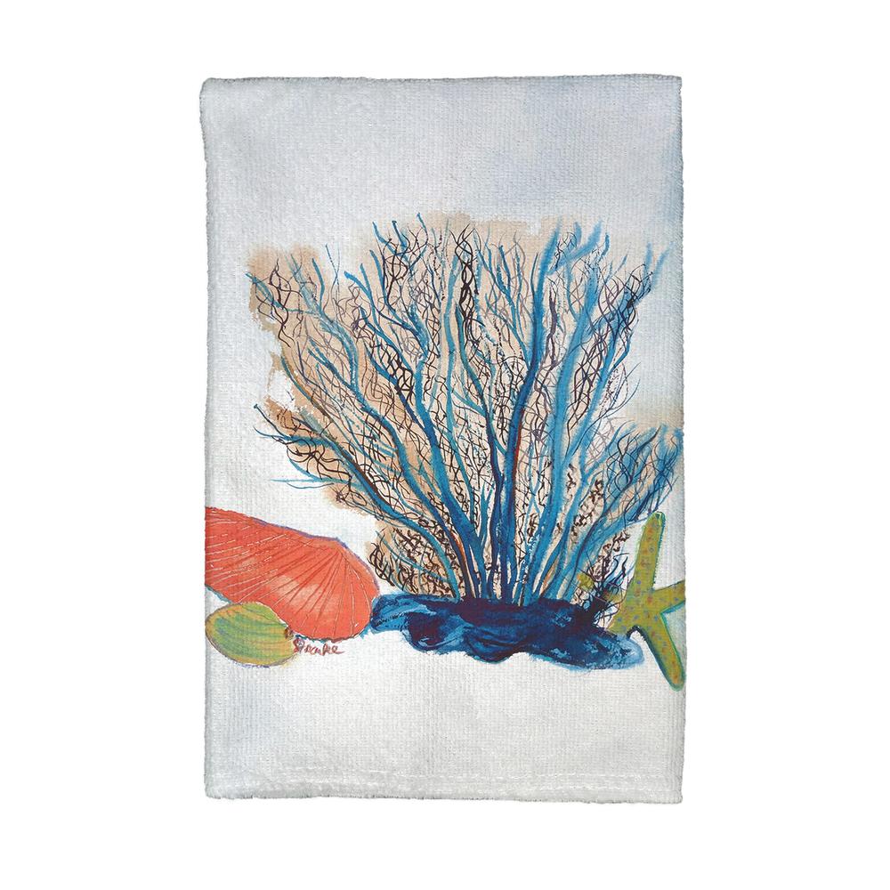 Coral & Shells Kitchen Towel. Picture 1