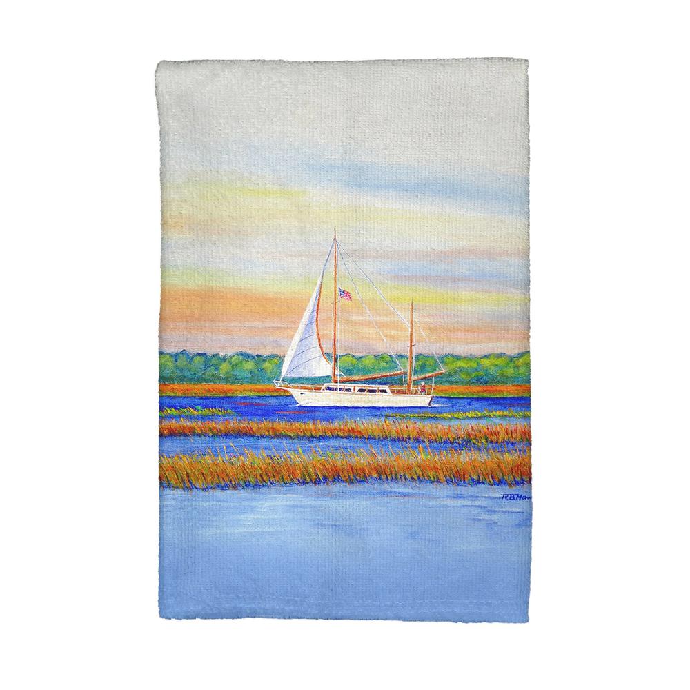 Marsh Sailing Kitchen Towel. Picture 1