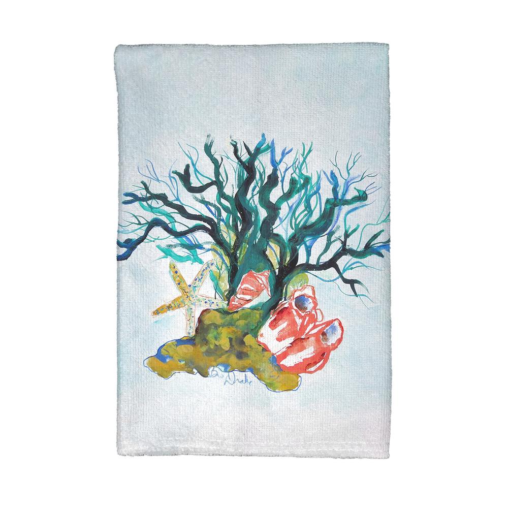 Starfish Coral Shells Kitchen Towel. Picture 1