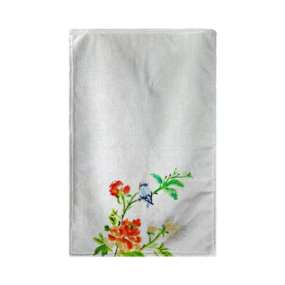 Blue Bird & Flowers Kitchen Towel. Picture 2