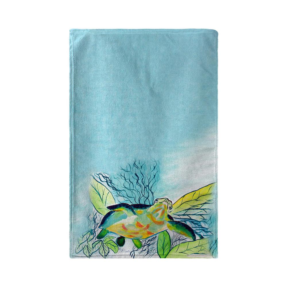 Smiling Sea Turtle Kitchen Towel. Picture 2