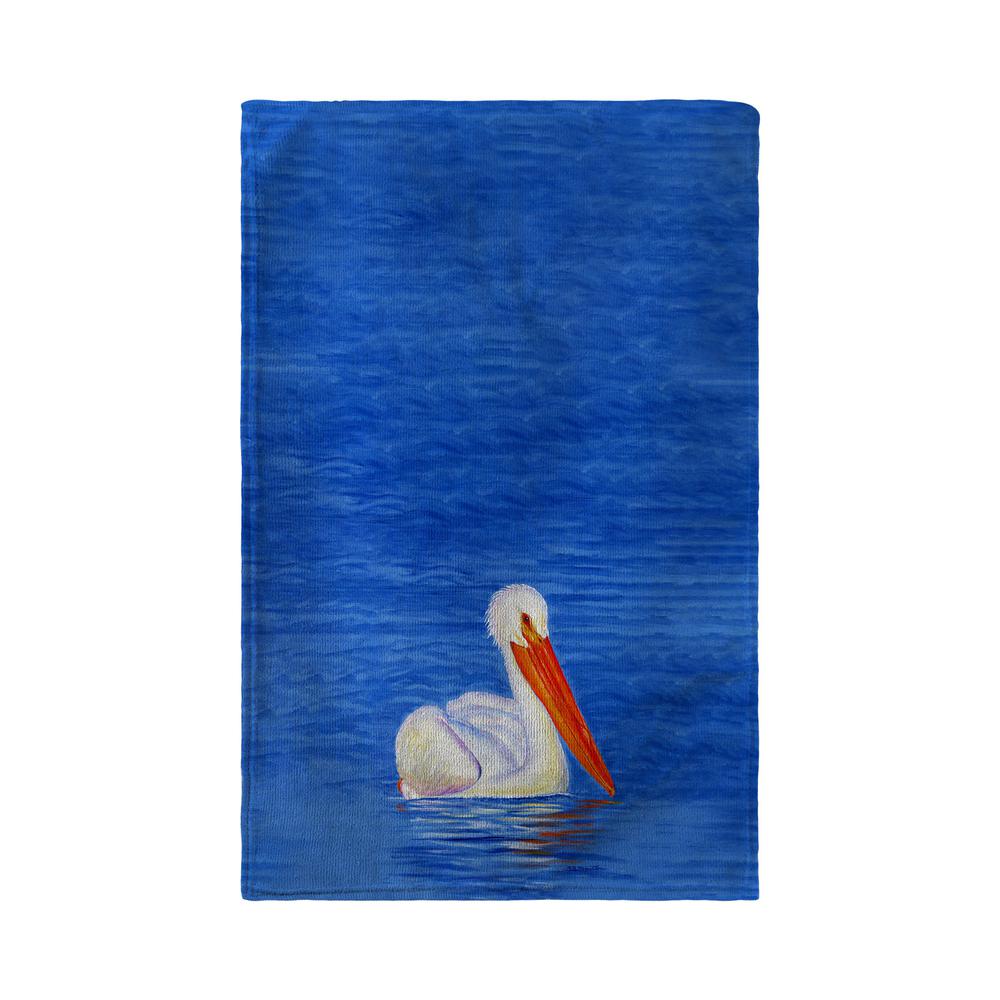 White Pelican Portrait Kitchen Towel. Picture 2
