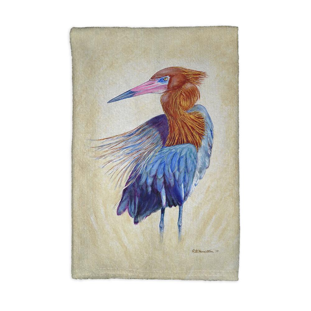 Reddish Egret Portrait Kitchen Towel. Picture 1