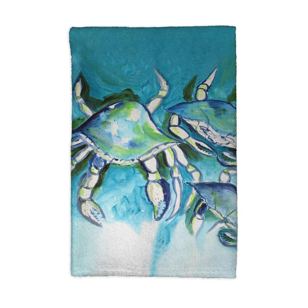White Crabs Kitchen Towel. Picture 1