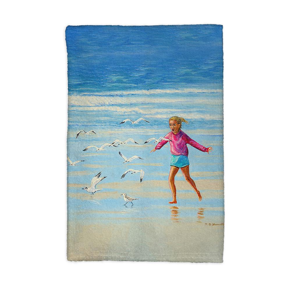 Chasing Gulls Kitchen Towel. Picture 1