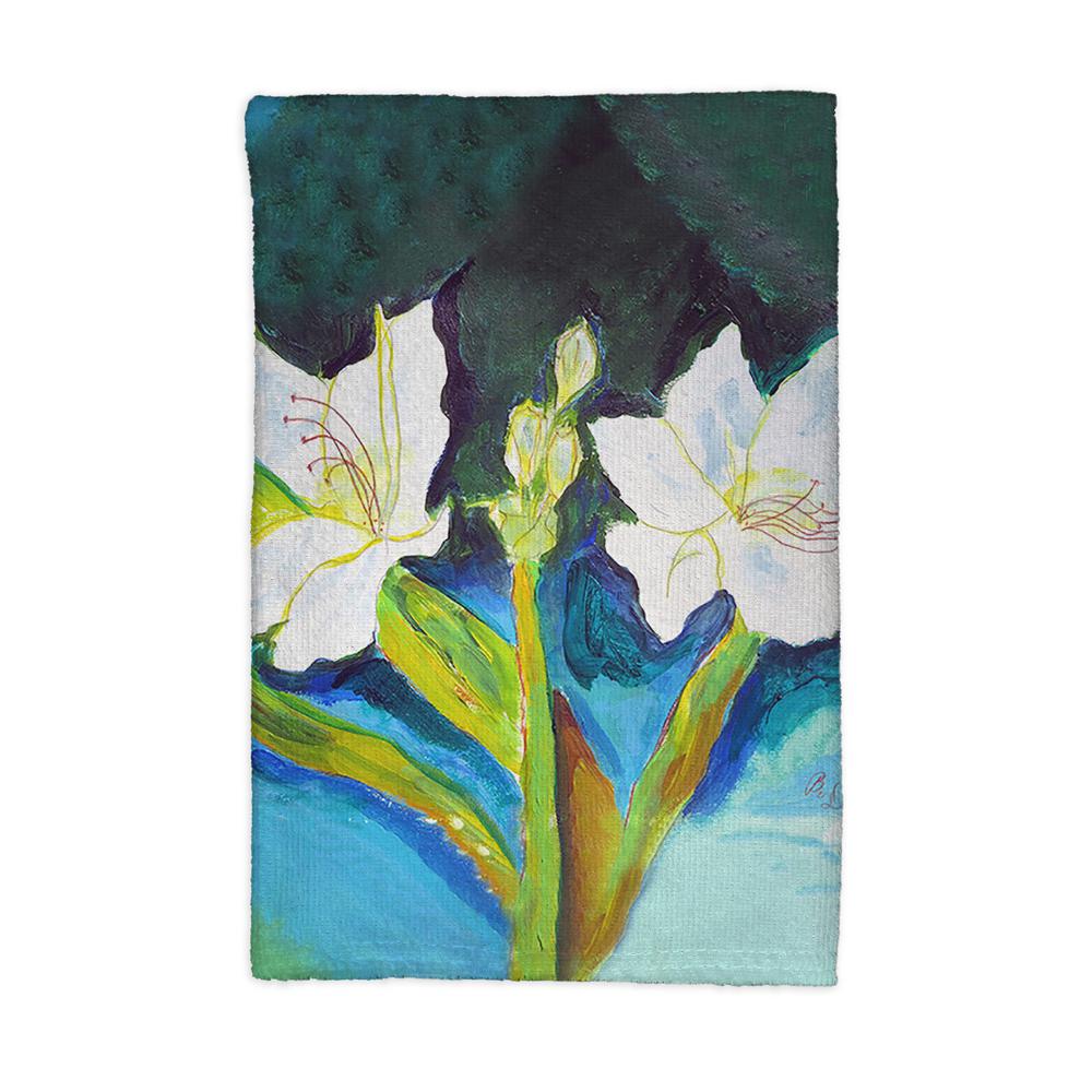 White Lilies Kitchen Towel. The main picture.