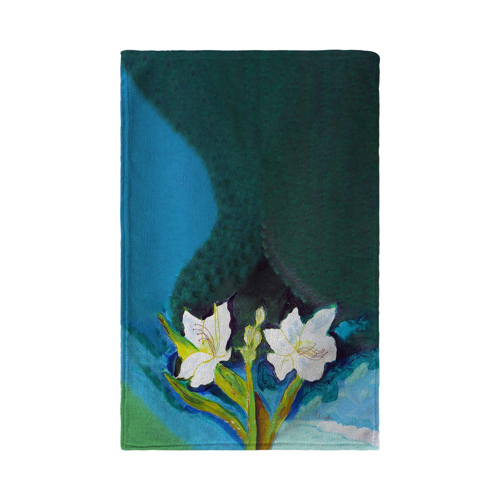 White Lilies Kitchen Towel. Picture 2