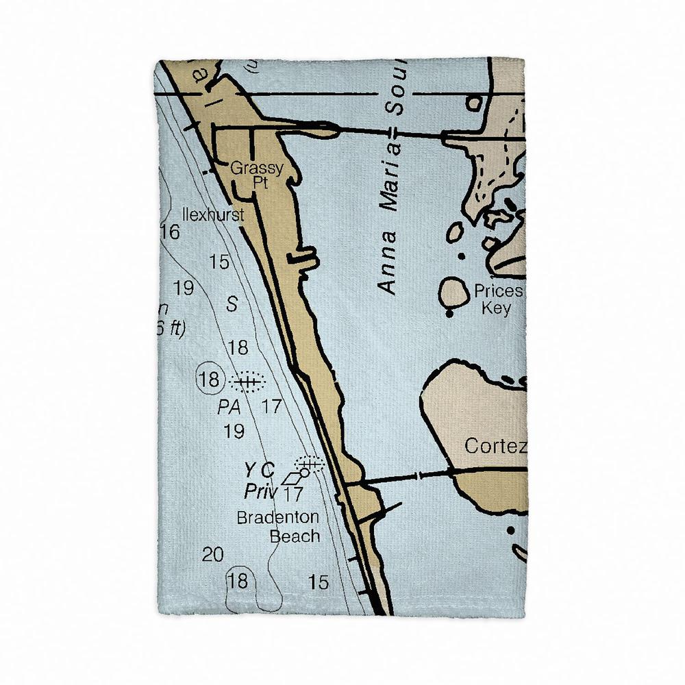 Anna Maria Island, FL Nautical Map Kitchen Towel. Picture 1