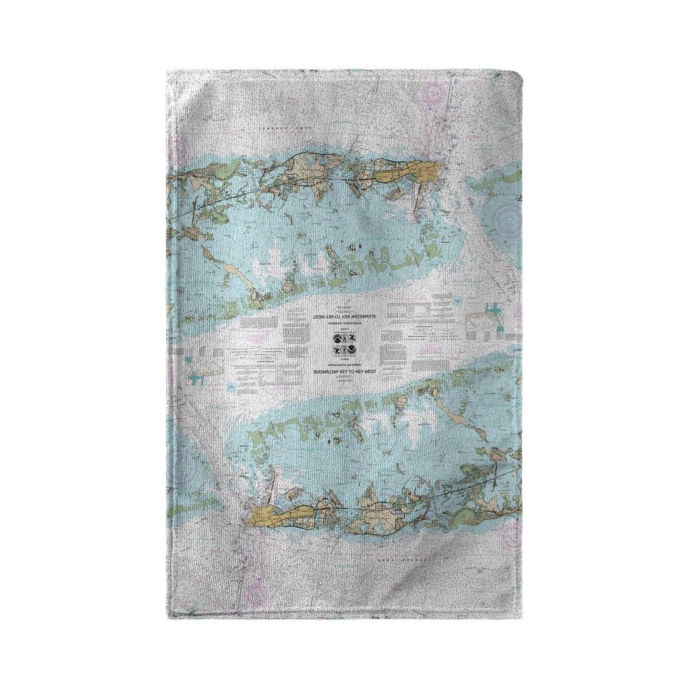 Sugarloaf Key to Key West, FL Nautical Map Kitchen Towel. Picture 1