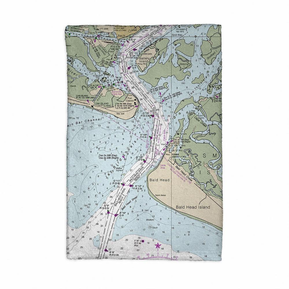 Cape Fear, NC Nautical Map Kitchen Towel. Picture 1