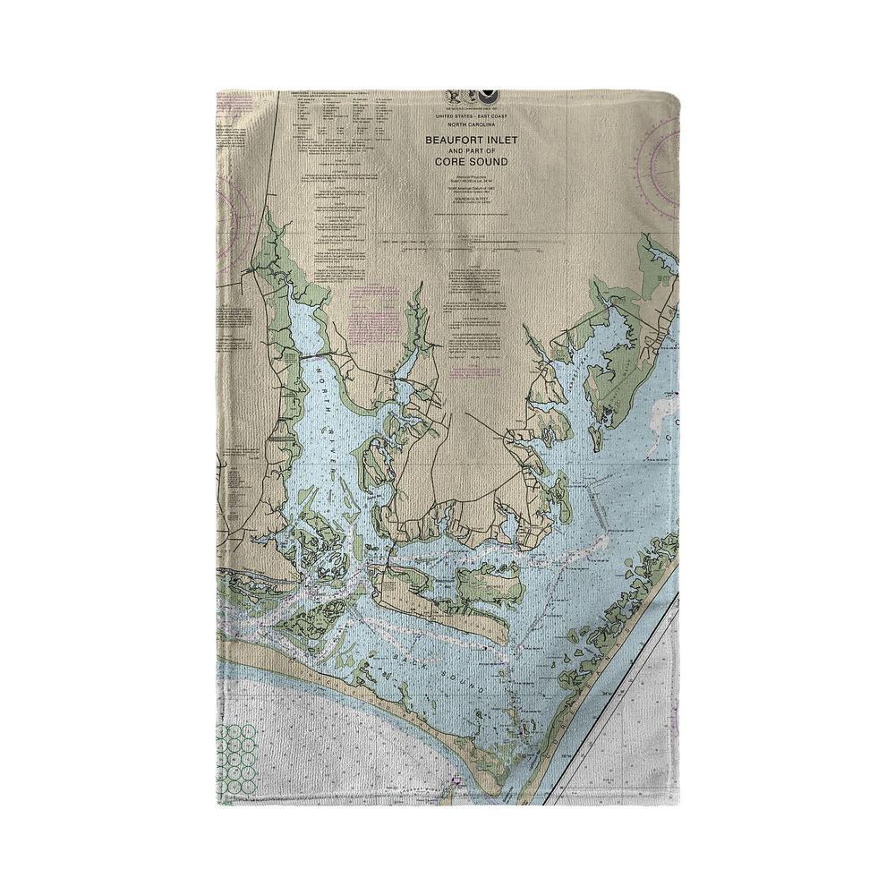 Beaufort Inlet and Part of Core Sound, NC Nautical Map Kitchen Towel. Picture 2