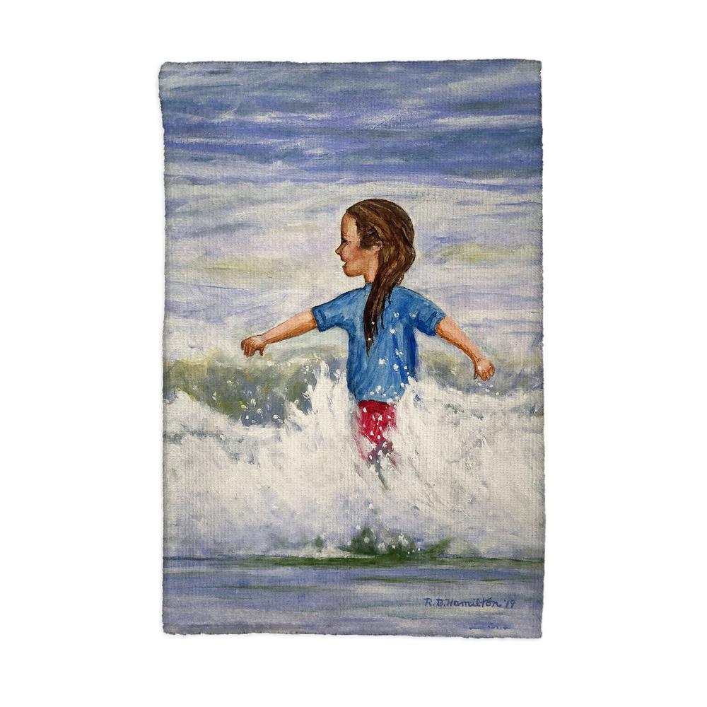 Girl in Surf Kitchen Towel. Picture 1