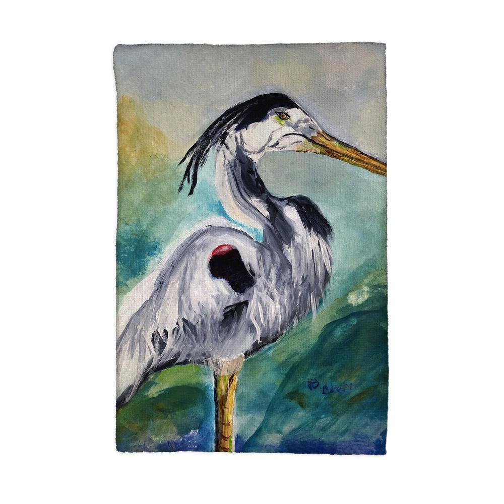 Betsy's Blue Heron Kitchen Towel. Picture 1