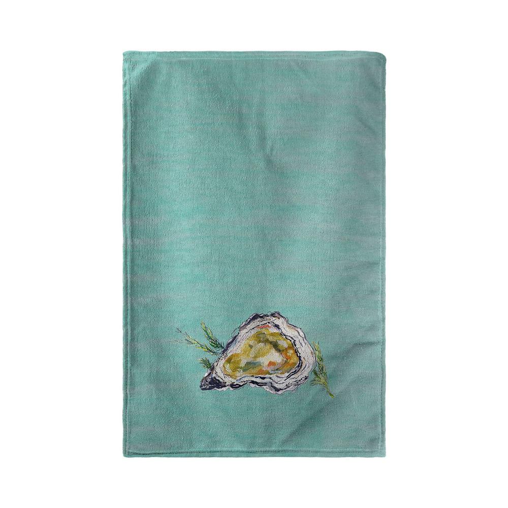 Oyster Teal Kitchen Towel. The main picture.