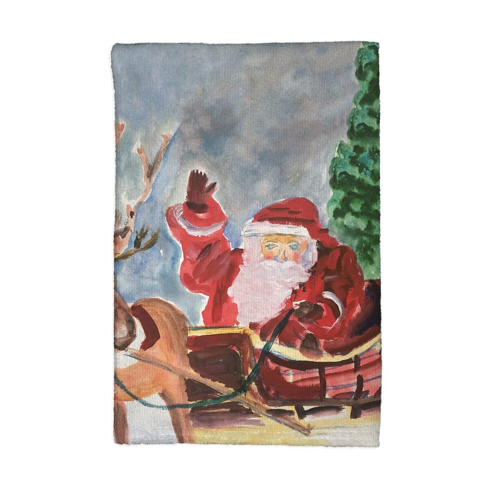 Reindeer & Santa Kitchen Towel. Picture 1