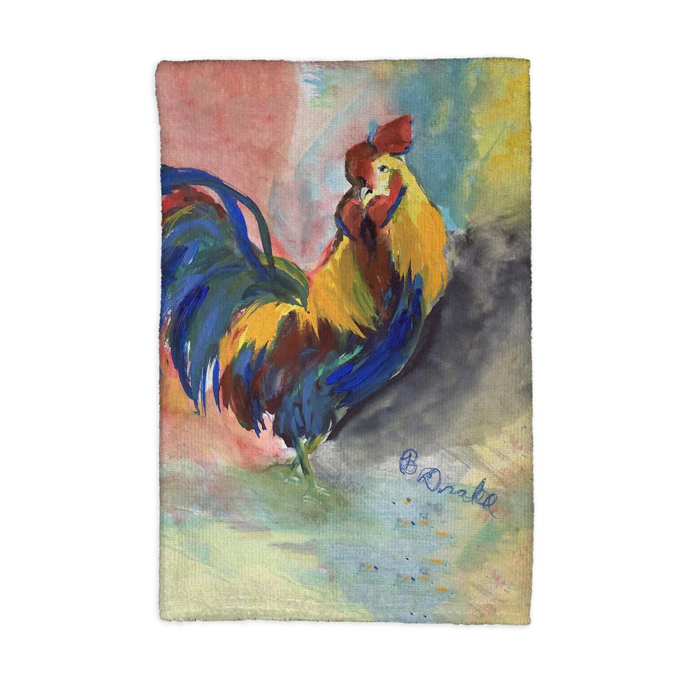 Blue Tail Rooster Kitchen Towel. Picture 1