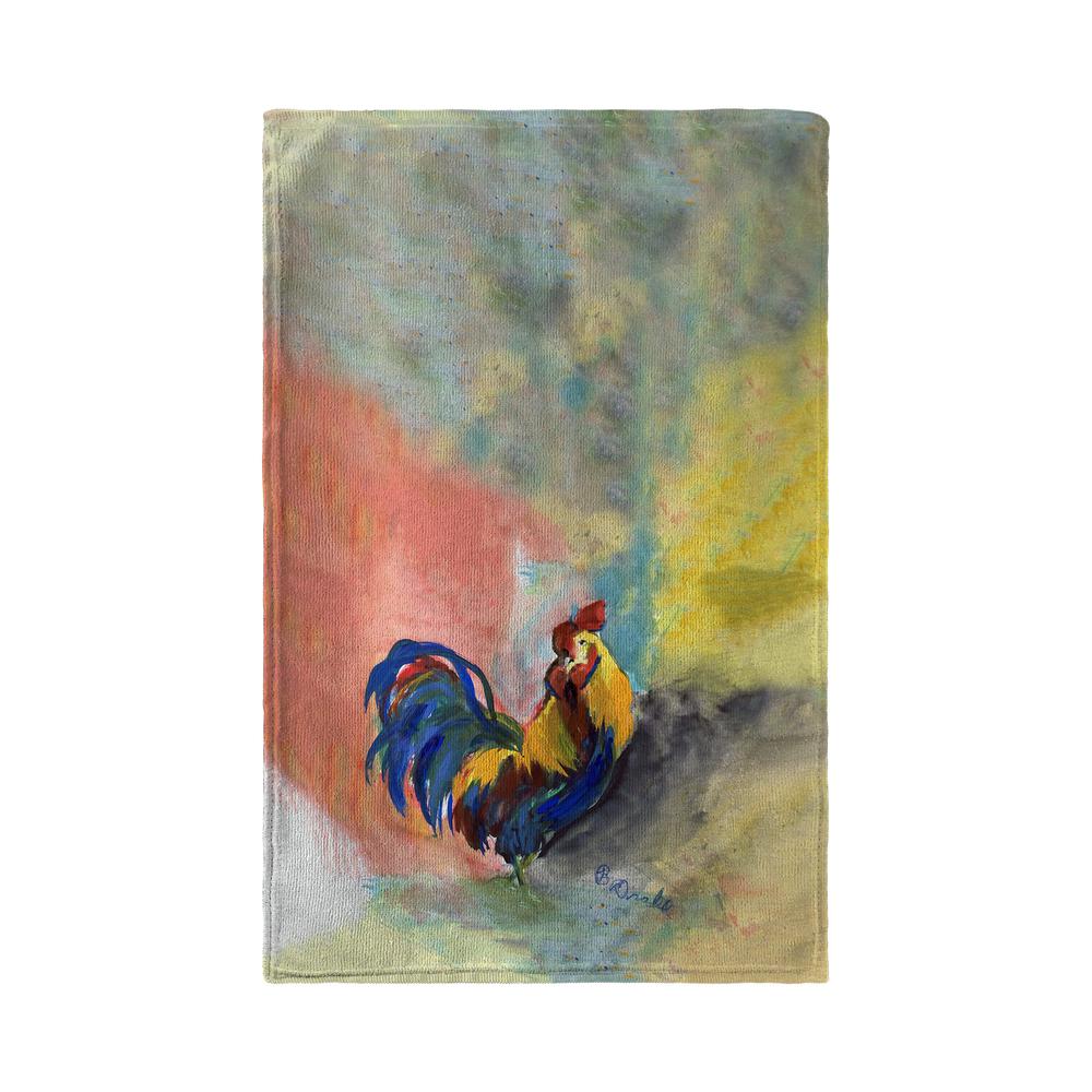 Blue Tail Rooster Kitchen Towel. Picture 2