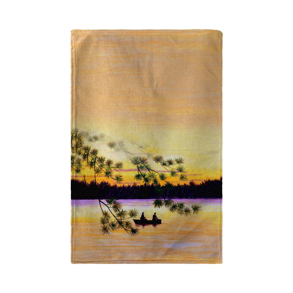 Sunset Fishing Kitchen Towel. Picture 1