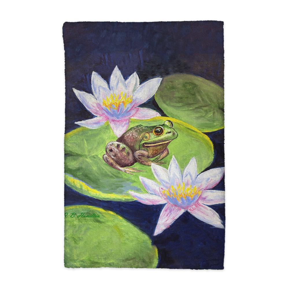 Frog & Lily Kitchen Towel. Picture 1