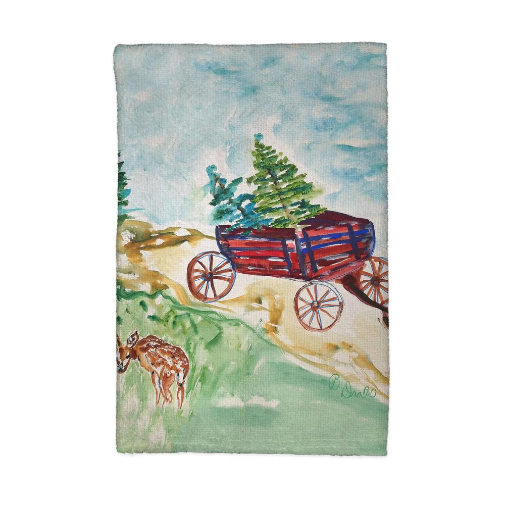 Christmas Wagon Kitchen Towel. Picture 1
