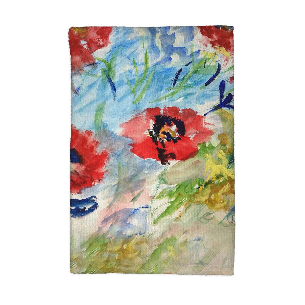 Red Poppies Kitchen Towel. Picture 1