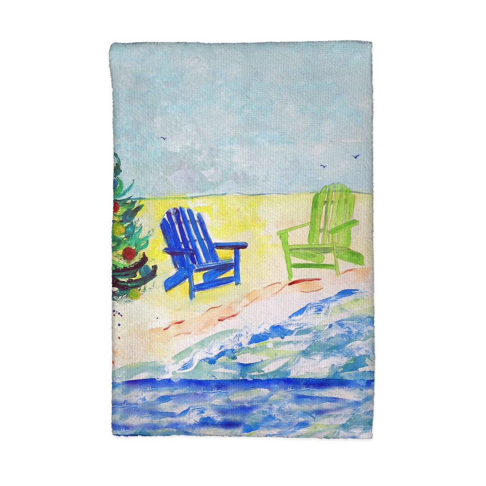 Beach Chair Christmas Kitchen Towel. Picture 1