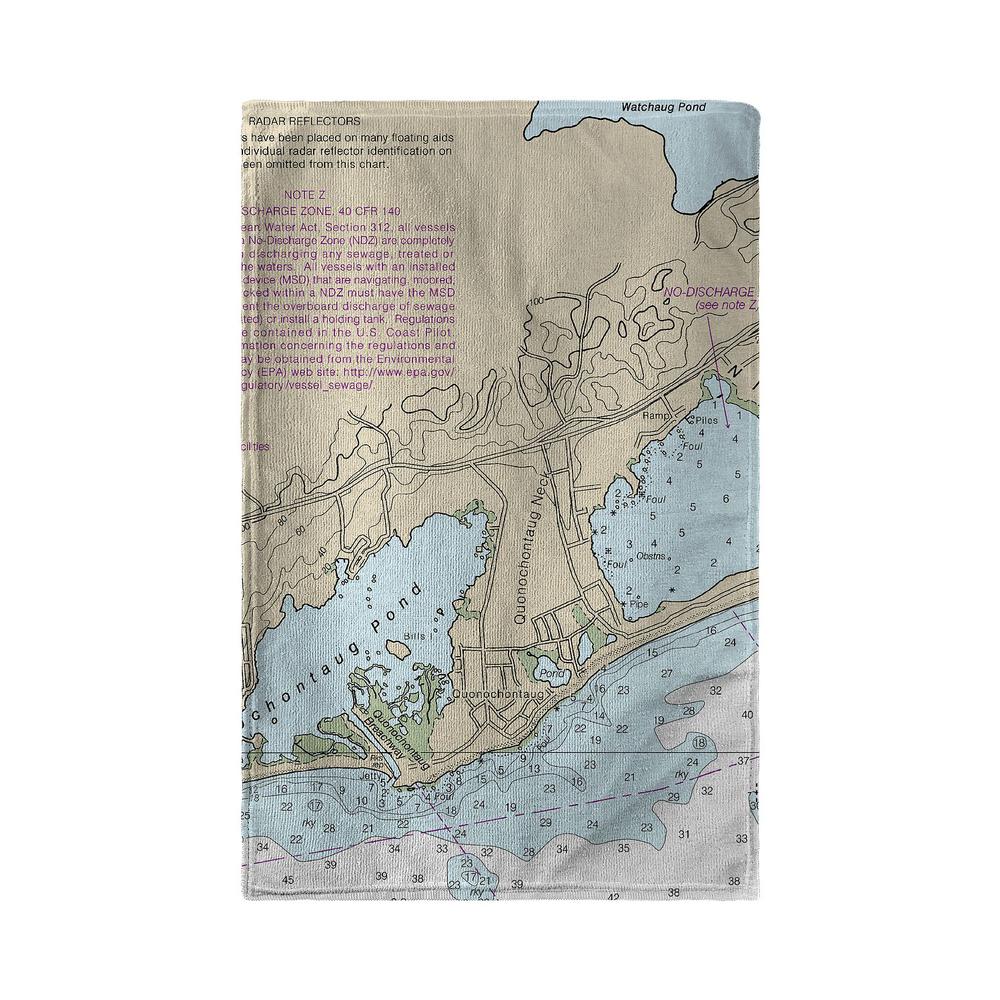 Block Island, RI Nautical Map Kitchen Towel. Picture 2