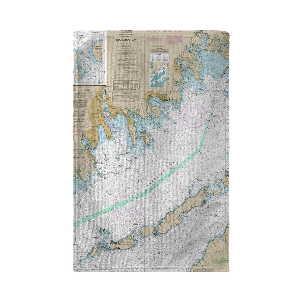 Buzzards Bay, MA Nautical Map Kitchen Towel. Picture 1