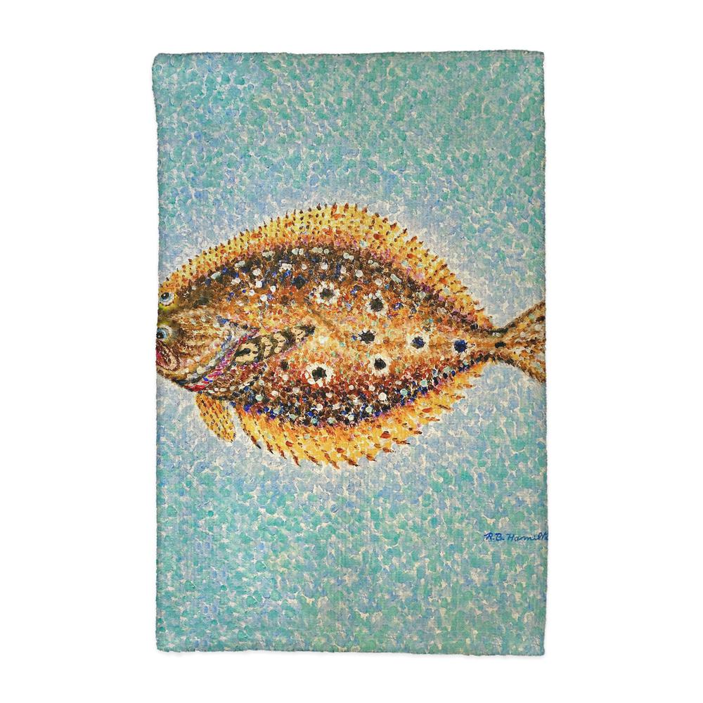 Pointillist Flounder Kitchen Towel. Picture 1
