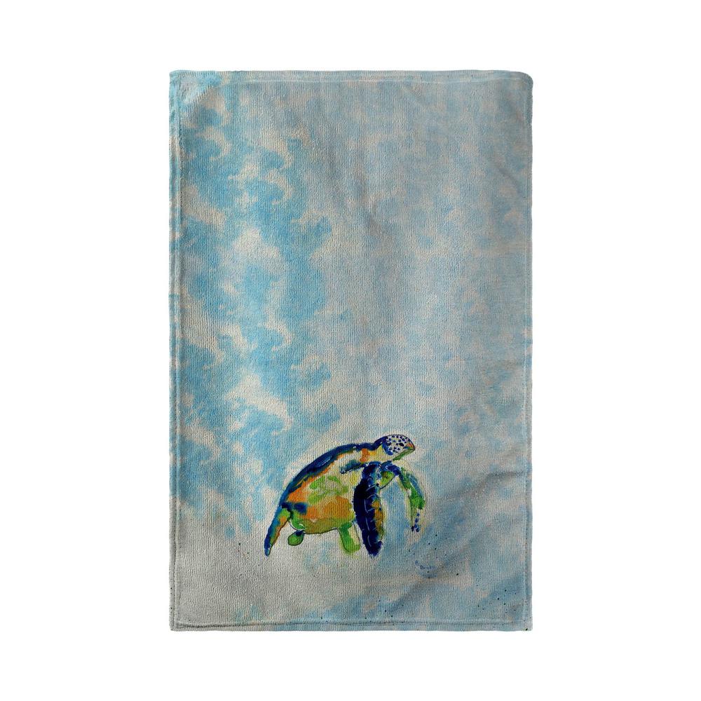 Blue Sea Turtle Kitchen Towel. Picture 1