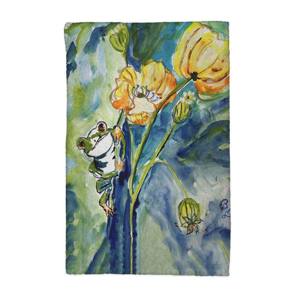 Frog & Flower Kitchen Towel. Picture 1
