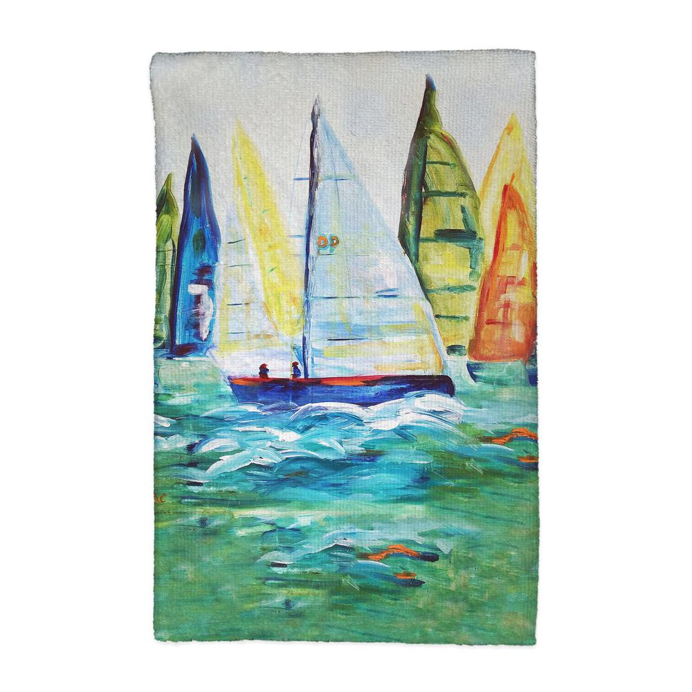 Betsy's Sailboats Kitchen Towel. Picture 1