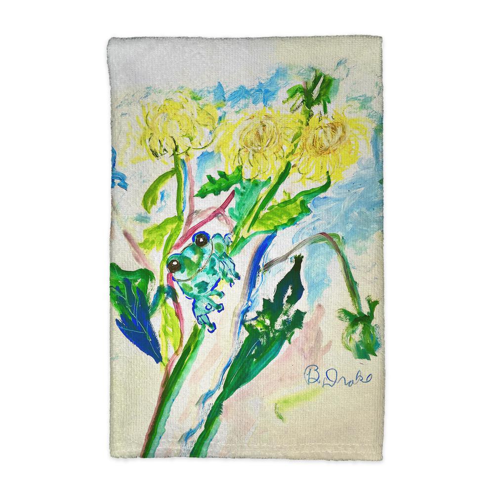 Frog & Flowers Kitchen Towel. Picture 1