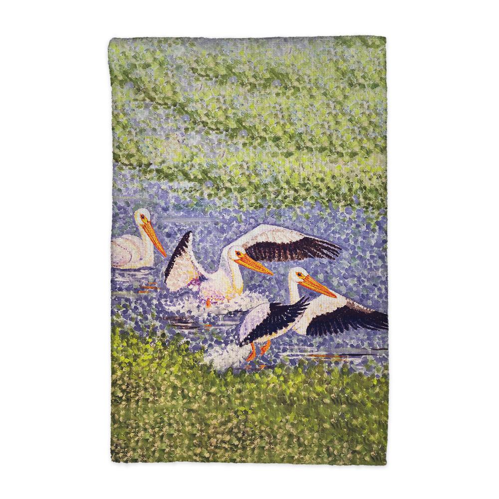 White Pelican Wings Kitchen Towel. Picture 1