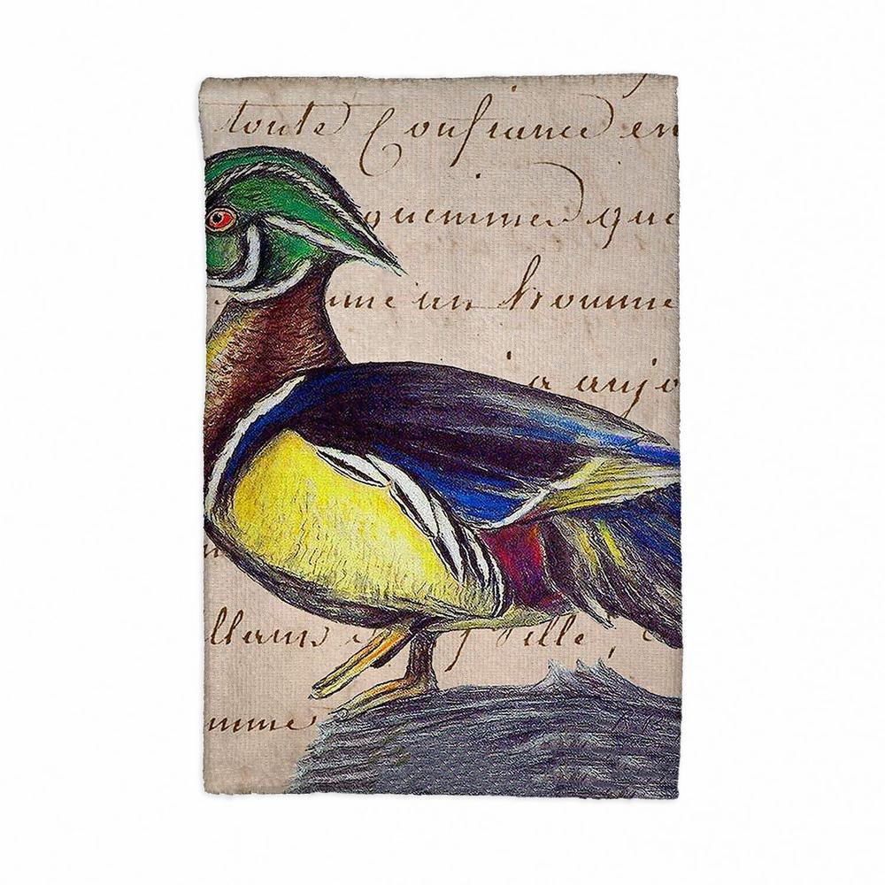 Male Wood Duck Kitchen Towel. Picture 1