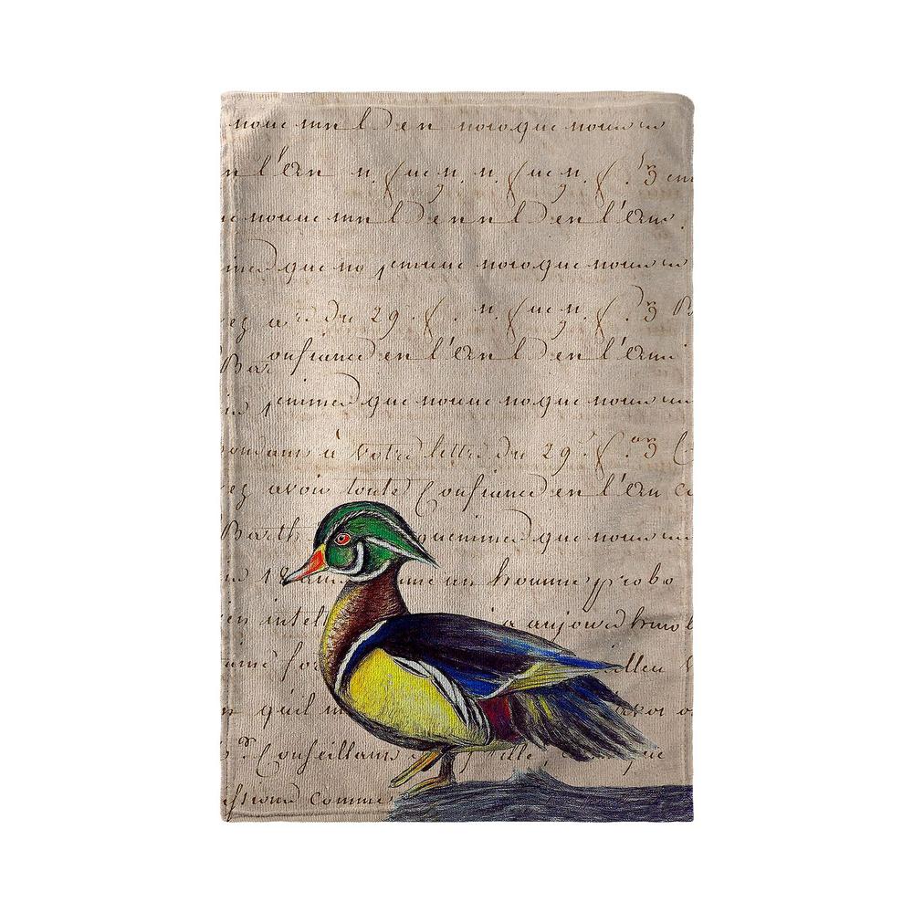 Male Wood Duck Kitchen Towel. Picture 2