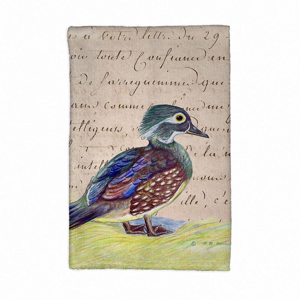Female Wood Duck Kitchen Towel. Picture 1