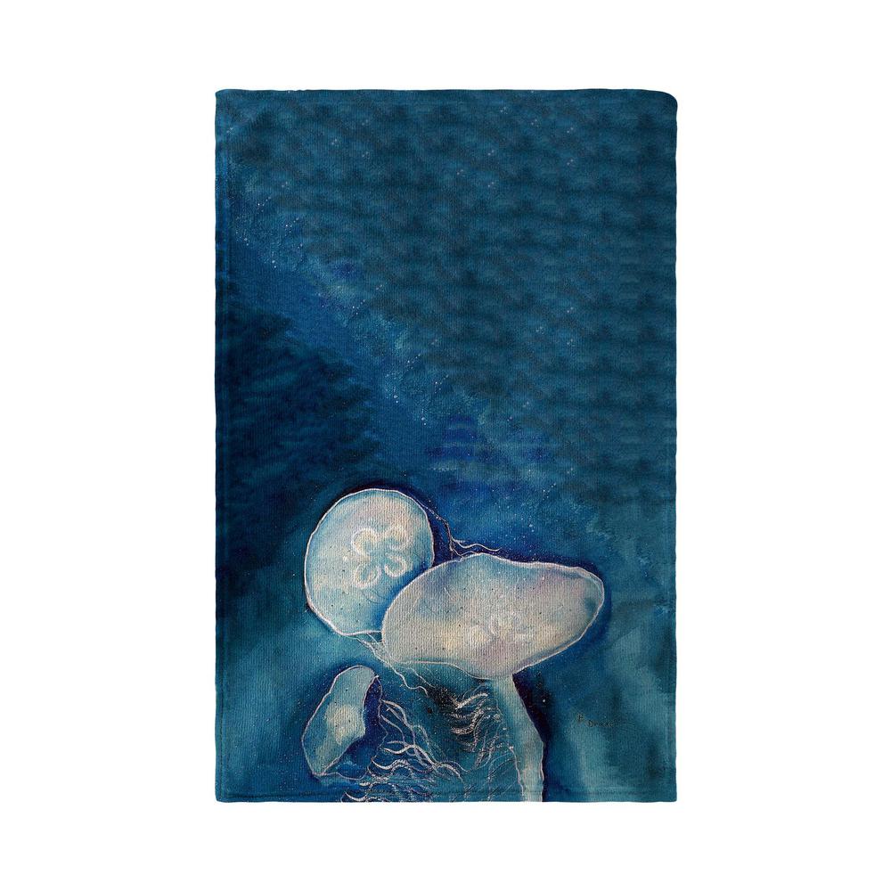 Blue Jellyfish Kitchen Towel. Picture 1