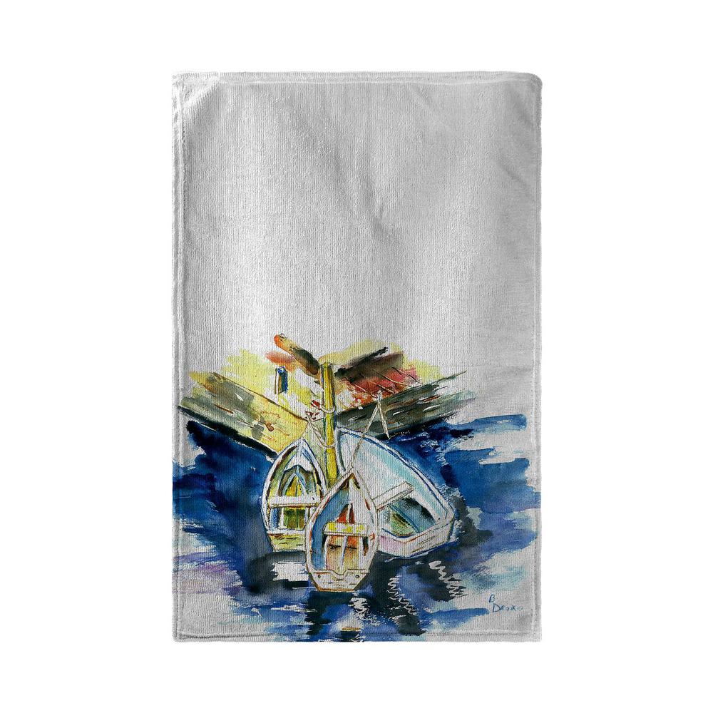 Three Row Boats Kitchen Towel. Picture 1