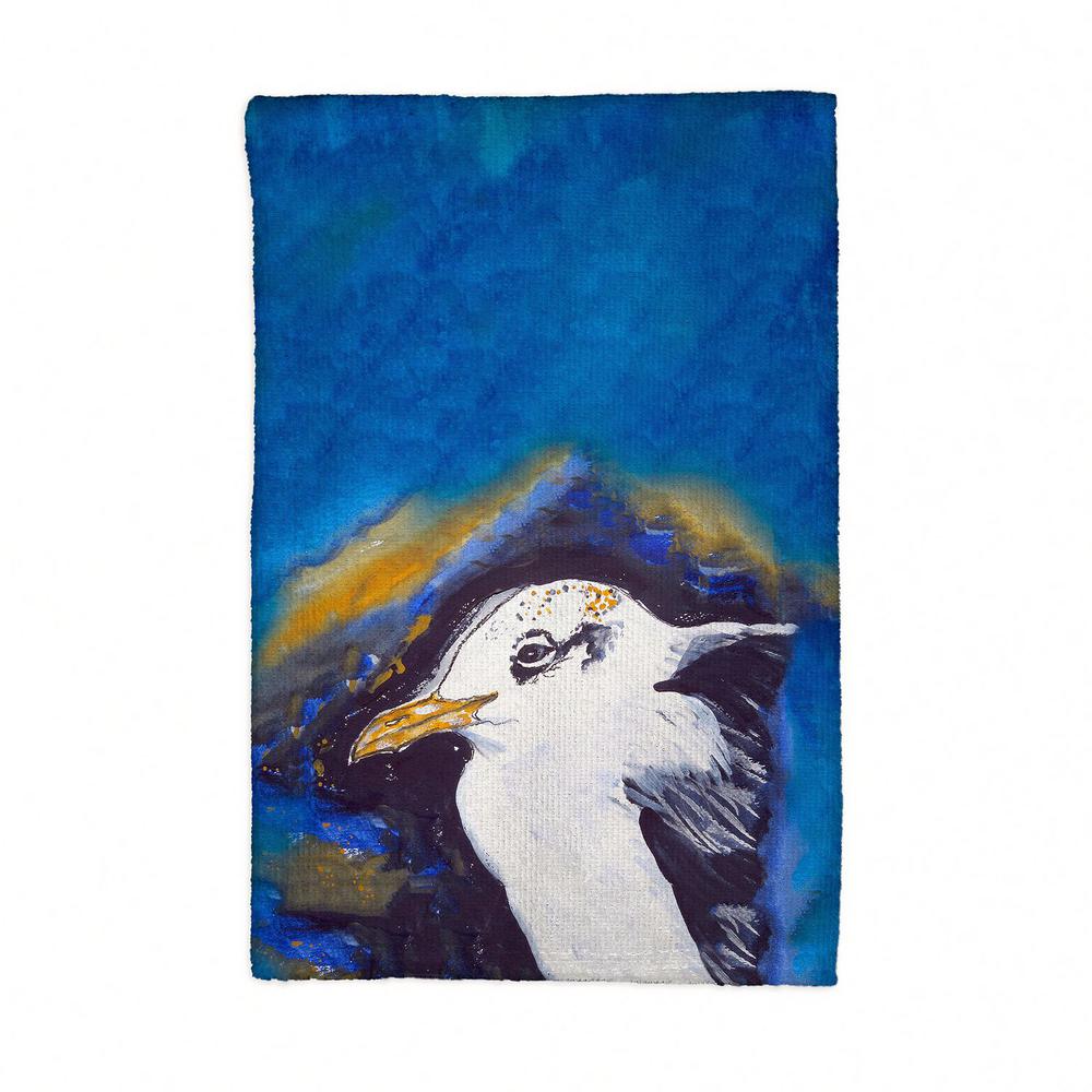 Gull Portrait Left Kitchen Towel. Picture 1