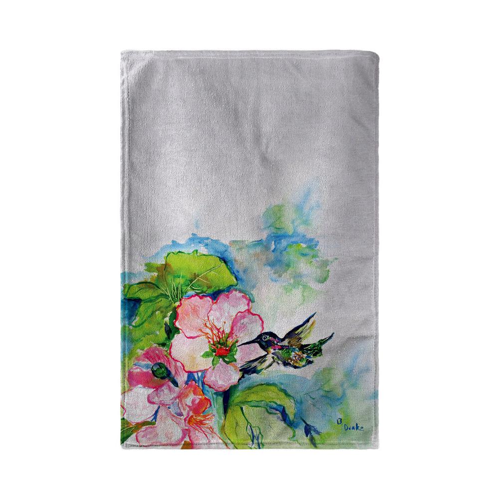 Hummingbird & Hibiscus Kitchen Towel. Picture 1