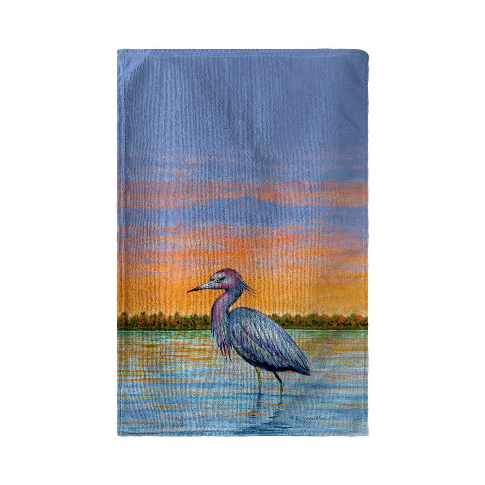 Heron and Sunset Kitchen Towel. Picture 1