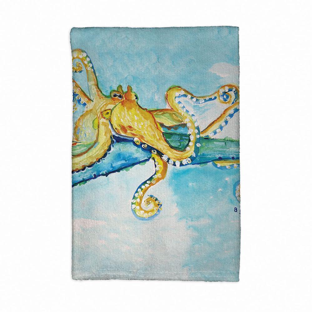 Gold Octopus Kitchen Towel. Picture 1