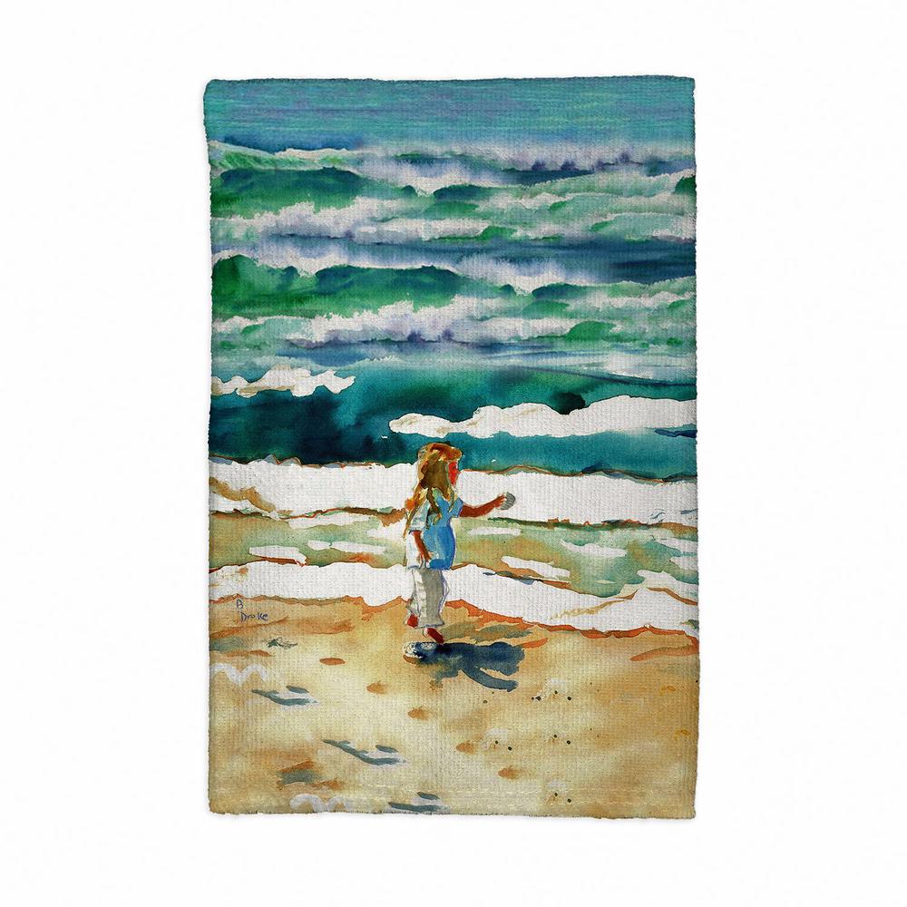 Girl at the Beach Kitchen Towel. Picture 1