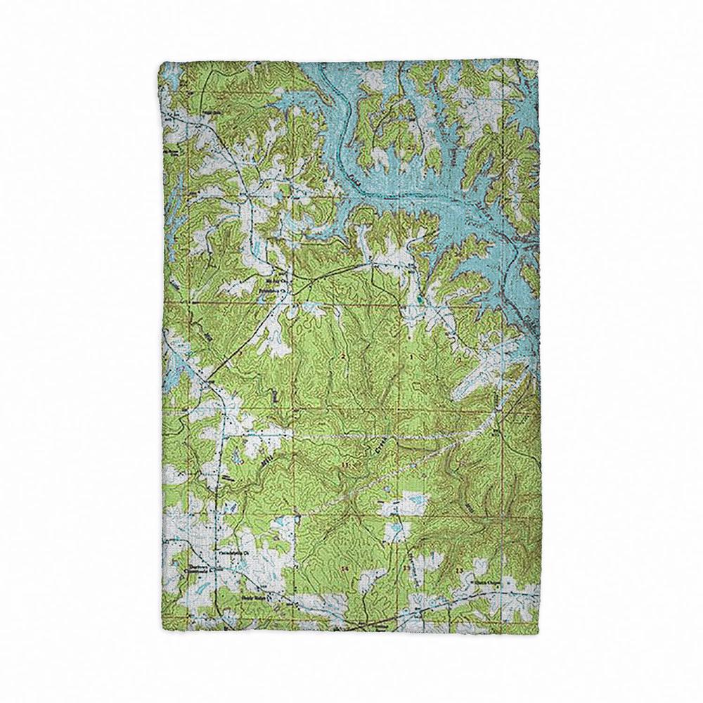 Lewis Smith Lake, AL Nautical Map Kitchen Towel. Picture 1